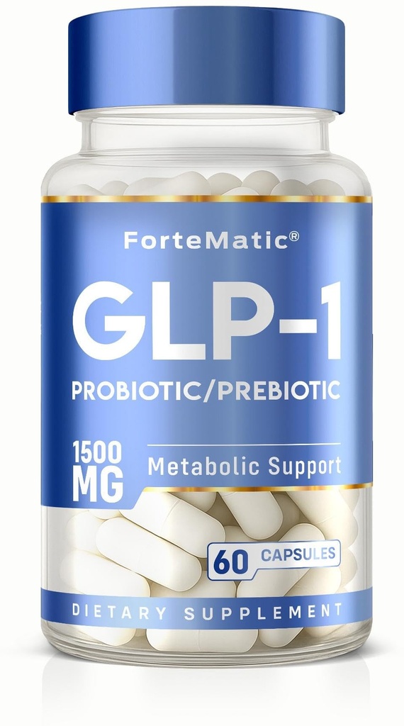 GLP-1 Support Supplement – Appetite Suppressant & Metabolism Support, Probiotic & Prebiotic Blend for Gut Health, Weight Management Support, 60 Capsules