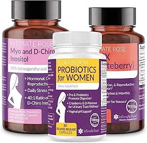 Rose intime Économisez 10 % sur le pack complet de bien-être des femmes – Vitex, Myo-Inositol et suppléments probiotiques pour l'équilibre hormonal et la santé féminine