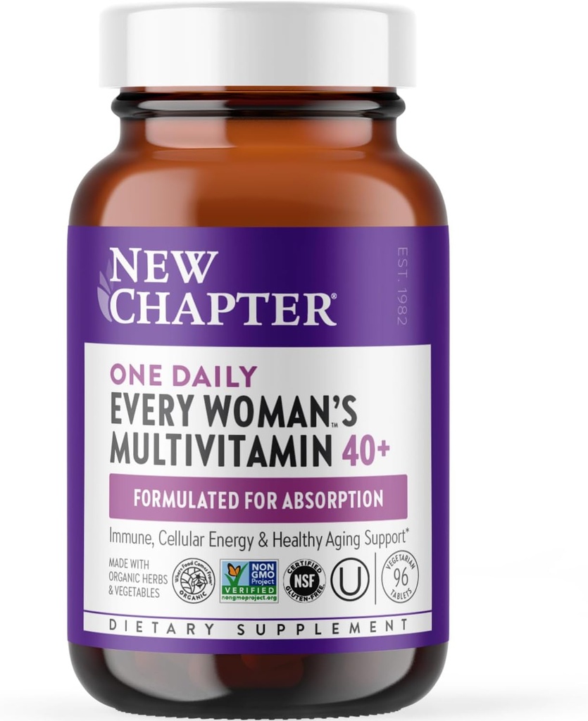 Nouveau chapitre Multivitamin 40 Plus pour l'énergie, le vieillissement en santé + le soutien immunitaire avec plus de 20 nutriments -- Chaque jour 40+ pour chaque femme, doux sur l'estomac, 96 Comte