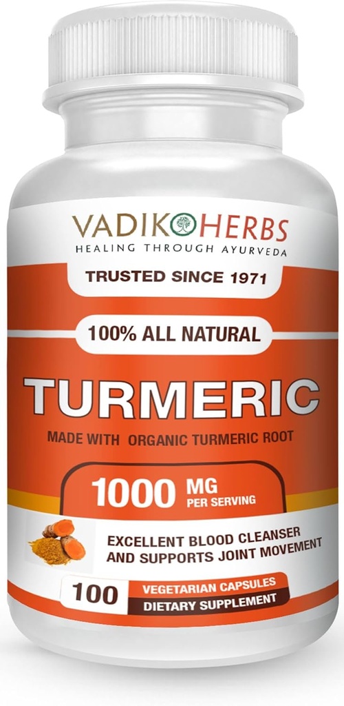 Vadik Herbes Curcumine curcumine curcuma biologique 1000 mg (100 vegicaps)