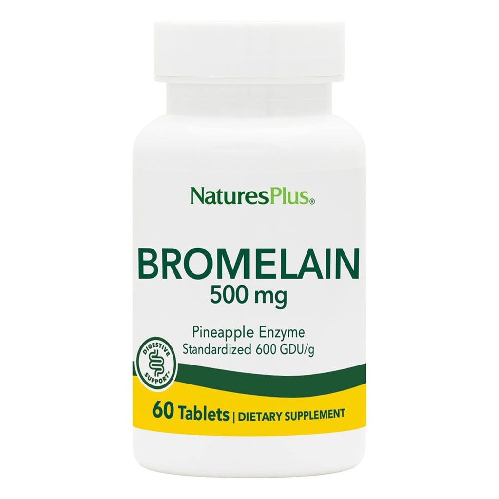 Natures Plus Bromelain - 500 mg - Supplément protéolytique naturel - 60 comprimés végétariens (60 portions)
