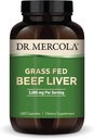Dr. Mercola Grass Foie de boeuf, 30 portions (180 capsules), 3 000 mg par portion, supplément alimentaire, soutient la santé immunitaire, non-OGM