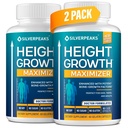 SILVERPEAKS Capsules de croissance à cultiver Taller - Maximiser la croissance en hauteur avec le calcium pour la force osseuse - Fabriqué aux États-Unis - Natural Get Taller supplément pour augmenter la croissance osseuse - Pack de 2