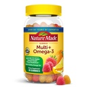 Nature faite Multivitamine + Omega-3, Gommies multivitamines pour les femmes et les hommes, soutien nutritionnel quotidien, 80 adultes vitamines et minéraux gommy, 40 jours d'approvisionnement