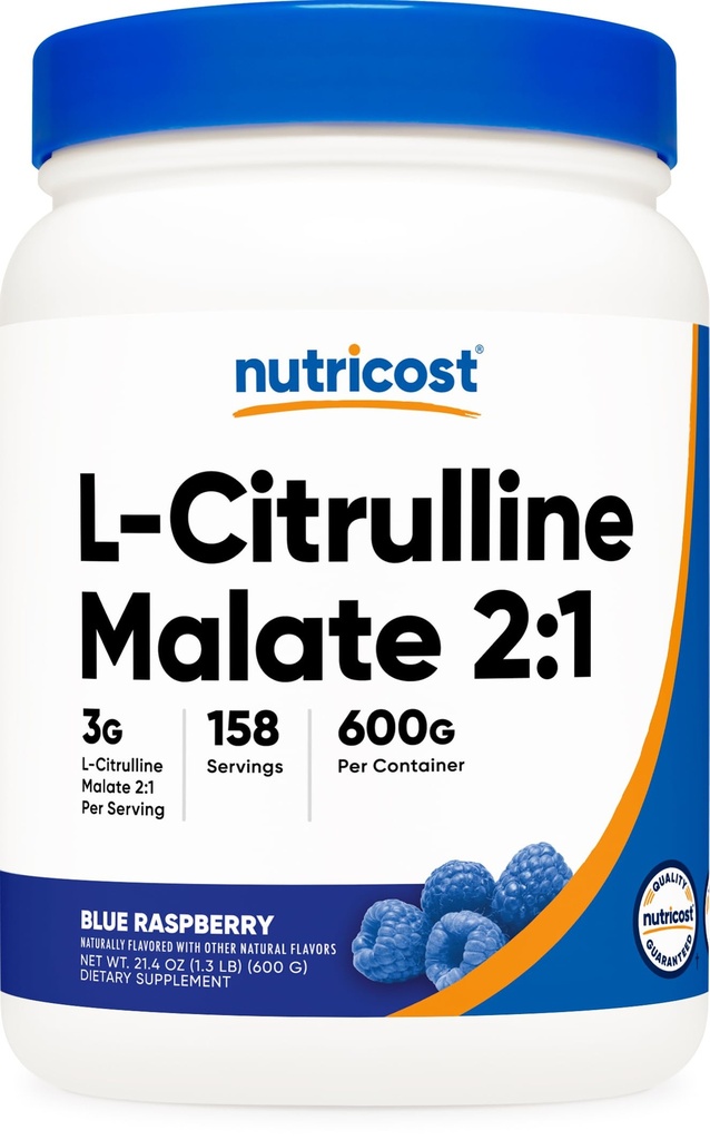 Malate de L-Citrulline de Nutricost 2:1 (600 grammes) (framboise bleue)
