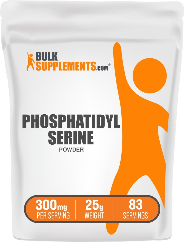 BulkSupplements.com Poudre de Phosphatidylsérine - Supplément de Phosphatidylsérine, provenant de haricots de soja - 300mg par portion (60mg de Phosphatidylsérine), 25g (0,88 oz) (paquet de 1)
