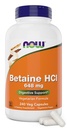 Maintenant Betaïne HCl 648mg 240 Capsules de Veg (Pack of 2) - Supplément en enzymes digestives - Amélioré avec la protéase de Pepsin pour le soutien de la digestion protéique