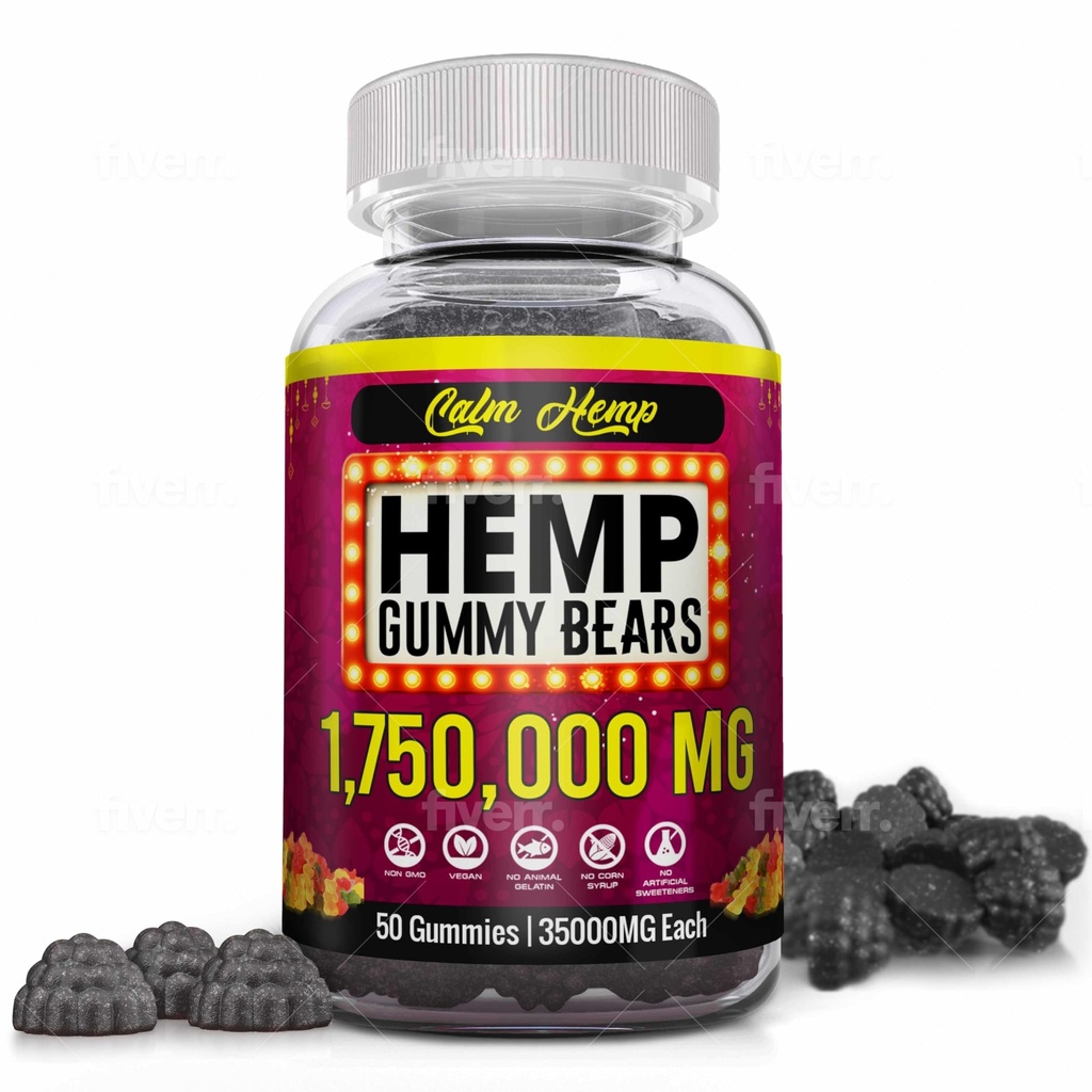 Organic Hemp Gummies Neuropathy Support High Potency - Vegan Extra Strength Hemp Oil Infused Nerve Pains, Supplement Gummy Capsules Bear Edibles Omega 3-6-9 Vitamin B2 Made in USA