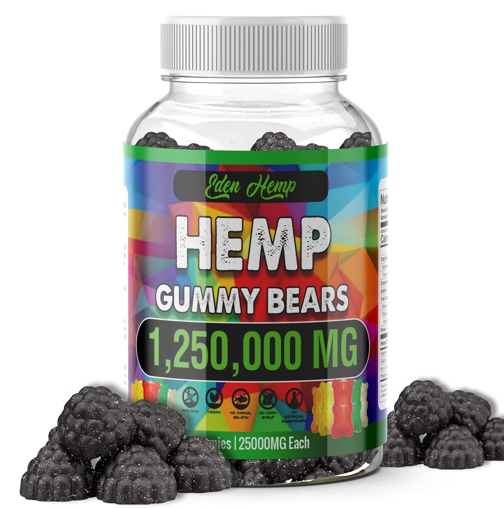 Organic Hemp Gummies Natural Pure Hemp Oil Extract - Performance High Potency Extra Strength ed Edible Vegan Prime Vigor XL Made in USA