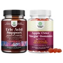 Bundle of Uric Acid Cleanse & Detox - Green Coffee Beans with Turmeric, Tart Cherry & Celery Seed for Kidney Cleanser and Apple Cider Vinegar Gummies with Mother with B12 Vitamin, B6 & Pomegranate