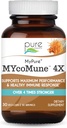 MYcoMune 4X Complément de champignons organiques - Reishi, Lion's Mane, Cordyceps, Chaga, Shiitake, Maitake pour système immunitaire, Combat Stress, Build Energy by Pure Essence - 30 Caps