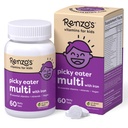 Multivitamine à base de fer pour enfants de Renzo - Vitamines à base de fer, de zinc, de vitamine C, de vitamine D, d'E & K, d'onglets sucrés sans sucre, d'arôme vert de pomme, de 60 mois (1-2 mois)
