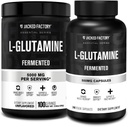 L-Glutamine Poudre L-Glutamine 100 Servants et Capsules L-Glutamine 500mg (240 Capsules) pour la récupération des muscles après l'entraînement, l'immunité, la santé digestive