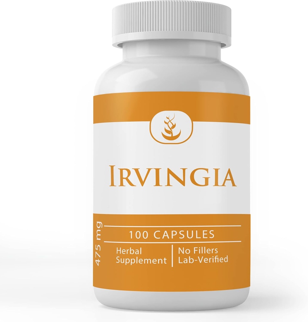INGRÉDIENTS ORIGINAUX DE PURE Irvingia, (100 Capsules) Toujours Pure, Pas d'additifs ou de remplissage, Verifié en laboratoire