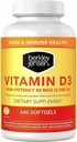 Berkley Jensen Vitamine D3 2000UI (50 mcg) (640 softgels), supplément alimentaire pour les dents, les muscles, la fonction immunitaire et la santé osseuse, pour les hommes et les femmes, fabriqués aux États-Unis, 640 jours d'approvisionnement