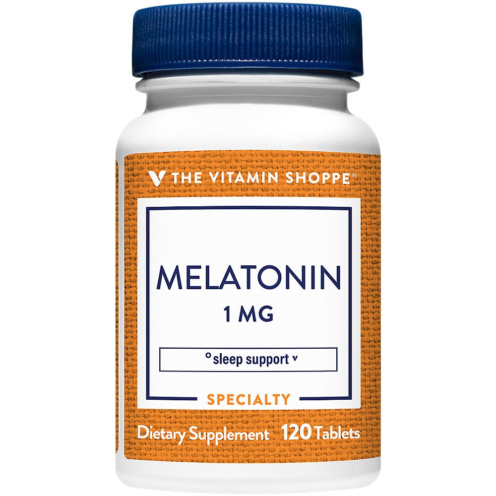 The Vitamin Shoppe Melatonin - Sleep Support, Restful Sleep & Healthy Sleep Cycle, Natural Sleep Aid (120 Tablets)