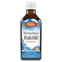 Carlson - L'huile de poisson la plus fine, 1600 mg Oméga-3s, supplément d'huile de poisson liquide, huile de poisson norvégienne, huile de poisson sauvage, huile de poisson d'origine durable, juste Peachie, 200 mL (6,7 Fl Oz)