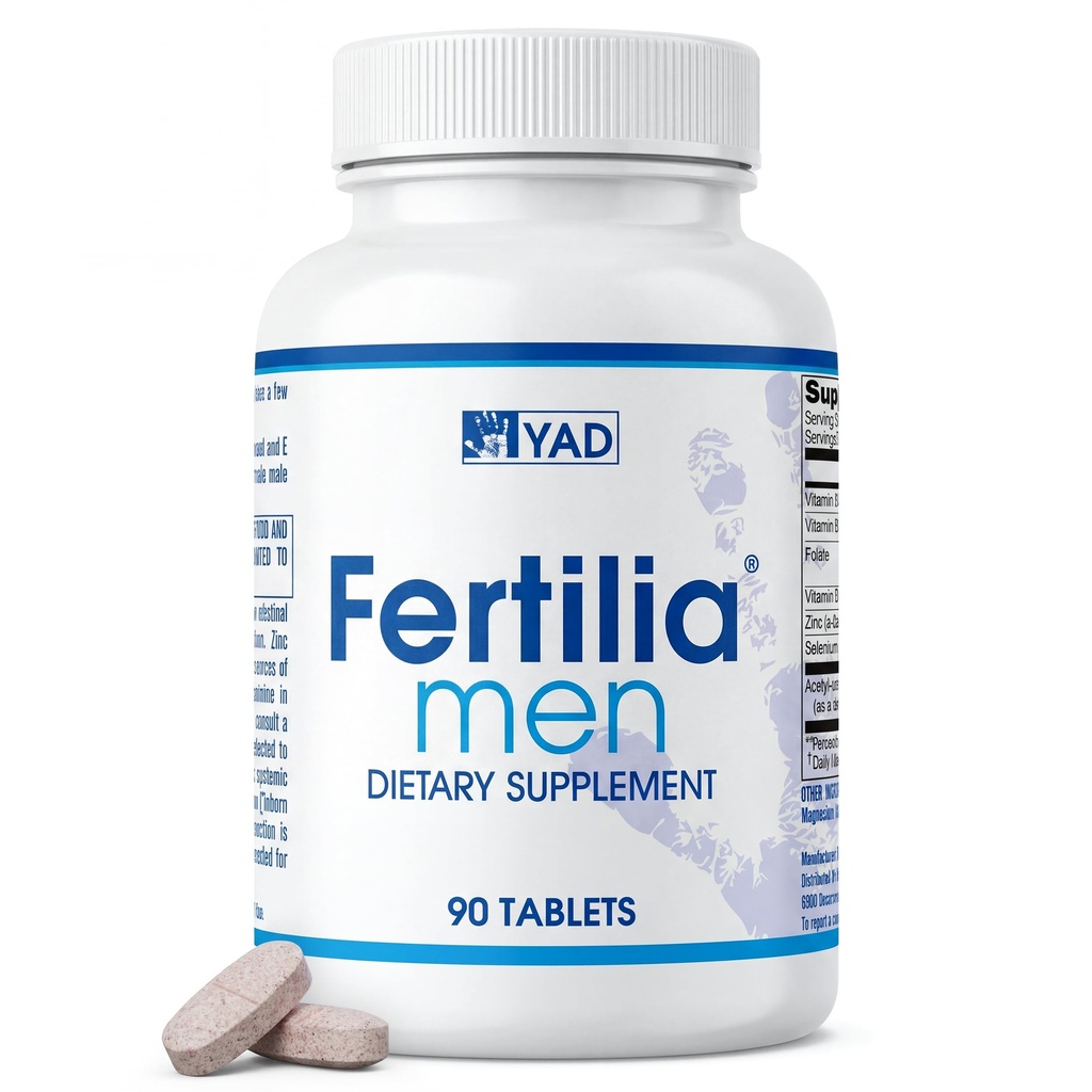 Men – Men’s Fertility Support - Pre-Conception Supplement with L-Carnitine, Zinc & Antioxidants – Non-GMO, Gluten-Free, Dairy-Free - 90 Tablets, 3 Month Supply