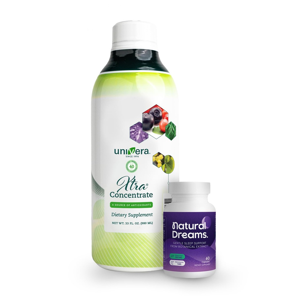 Univera Revitalize & Repos Combo Pack pour le mieux-être amélioré, l'énergie naturelle pour la journée, le sommeil profond pour la nuit avec Xtra Concentrate et les rêves naturels