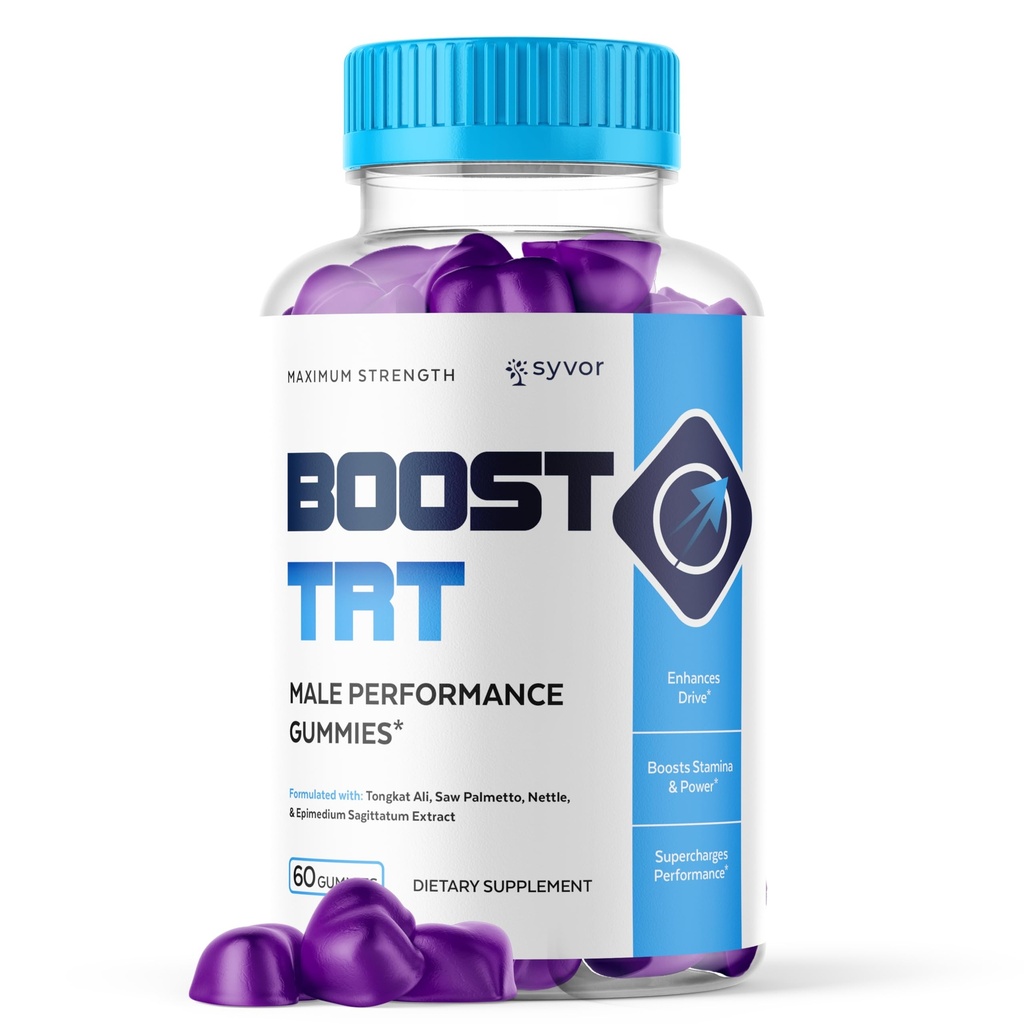 Boost TRT Gummies for Men, Official Boost TRT Male Performance Gummys with Natural Ingredients, Advanced BoostTRT Men's Gummy Supplement with Maximum Strength Premium Vitamins (60 Gummies)