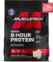 MuscleTech Platinum poudre de protéines 8 heures - 7 sources de protéines premium avec lactosérum et la protéine de caséine pour augmenter le poids musculaire, la force et l'amélioration de la récupération - Cake Vanilla, 50 portions