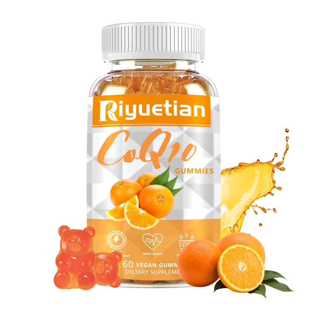 COQ10 Gommies - CoQ10 500mg + Omega-3 EPA/DHA + Glycinat de magnésium + Citrate de zinc, pour soutenir la santé cardiaque, la production d'énergie, le système immunitaire et l'absorption minérale, 30 portions