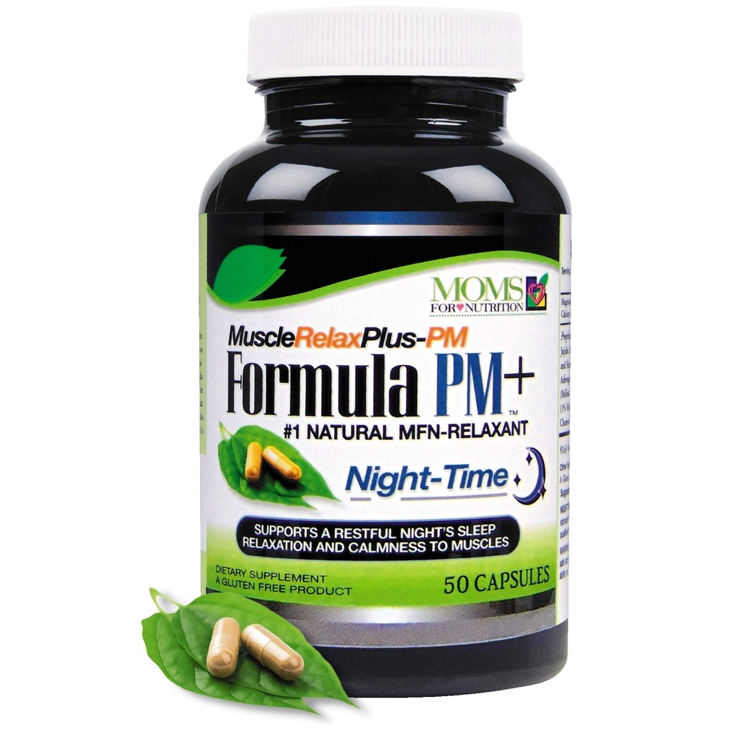 Night-Time PM Muscle Relax Formula – Over 1,500mg Strength Relaxant with Magnesium Glycinate for Sore Muscles. Gluten Free – 50 Capsules