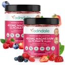 Adndale 180 CT Magnésium Glycinate Gommies 400 mg/Serv, avec Ashwagandha, Magnésium Malate & Taurate, sans sucre Chews pour les adultes et les enfants.