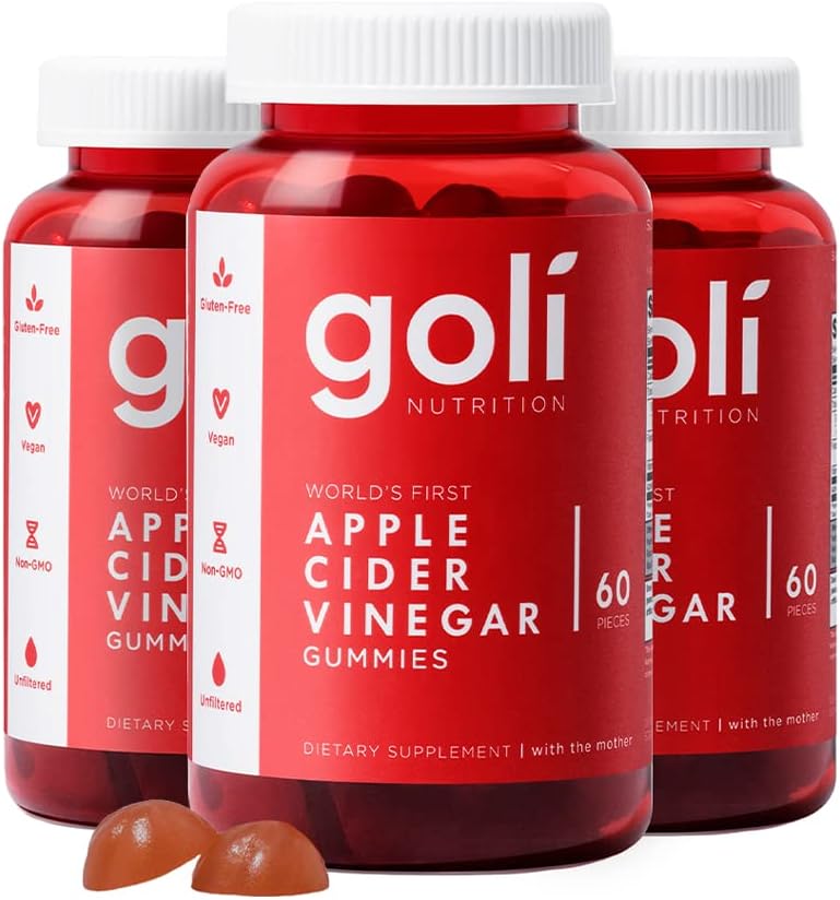 Goli vinaigre de cidre de pomme vitamines gommy - 180 Compte - vitamines B9 et B12, sans gélatine, sans gluten, végétalien et non-OGM