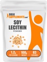 BulkSupplements.com Poudre de lécithine de soja - supplément de lécithine, supplément nutritionnel, grade alimentaire - sans gluten, 1,2 g par portion, 100 g (3,5 oz) (paquet de 1)
