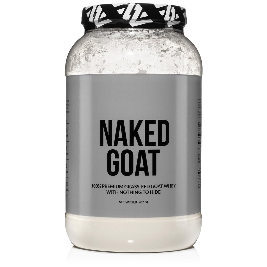 NAKED Chèvre - Pâturage Poudre de viande de chèvre de chèvre de lait de vache de petite taille, 2Lb en vrac, sans OGM, sans soja. Facile à digérer - Tous naturels - 23 grammes de protéines - 30 portions