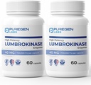 Puregen Labs Lumbrokinase 40mg par capsule Supplément à haute puissance de Lumbrokinase haute activité Enzymes de Lumbrokinase.