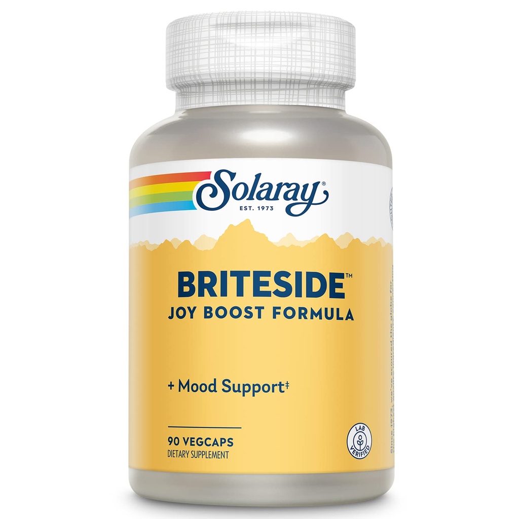 SOLARAY BriteSide - 90 Vegetarian Capsules - with St. Johns Wort, DL-Phenylalanine (DLPA), L-Dopa, GABA & Lithium