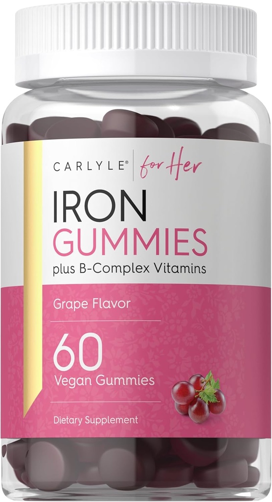 Gommies de fer Carlyle Plus Vitamines complexes B 60 Gommies véganes