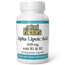 Facteurs naturels Acide alpha-lipoïque + B 600 mg, 60 gélules