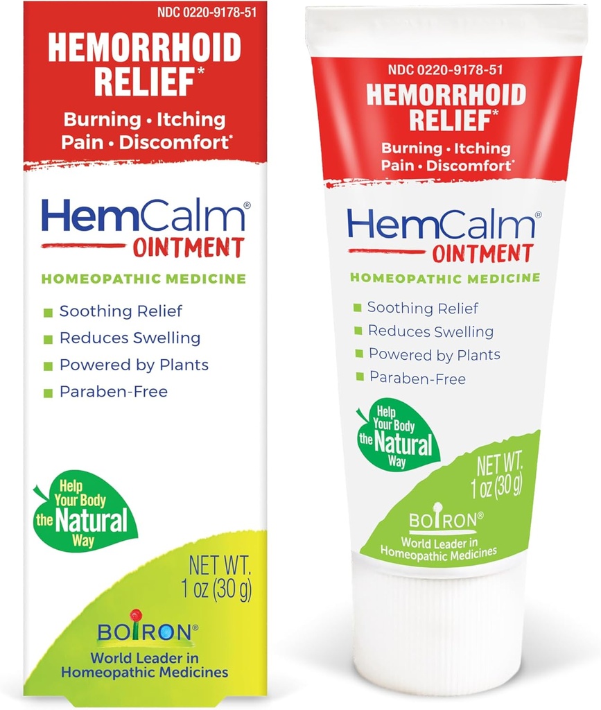 Boiron HemCalm Onguent pour un soulagement hémorroïde de la douleur, des démangeaisons, des gonflements ou des troubles - 1 oz