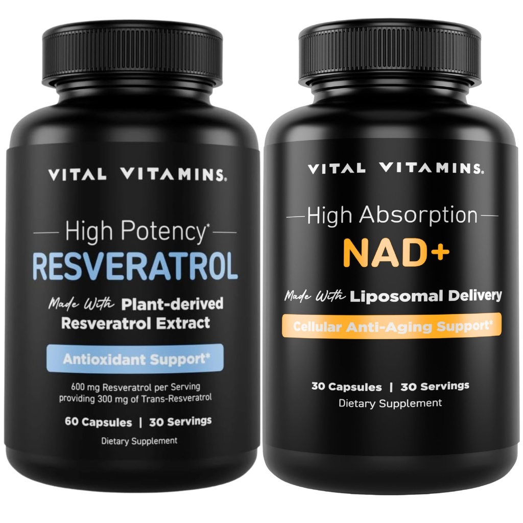 Vitamines vitales Capsules de resvératrol + NAD+ Supplément