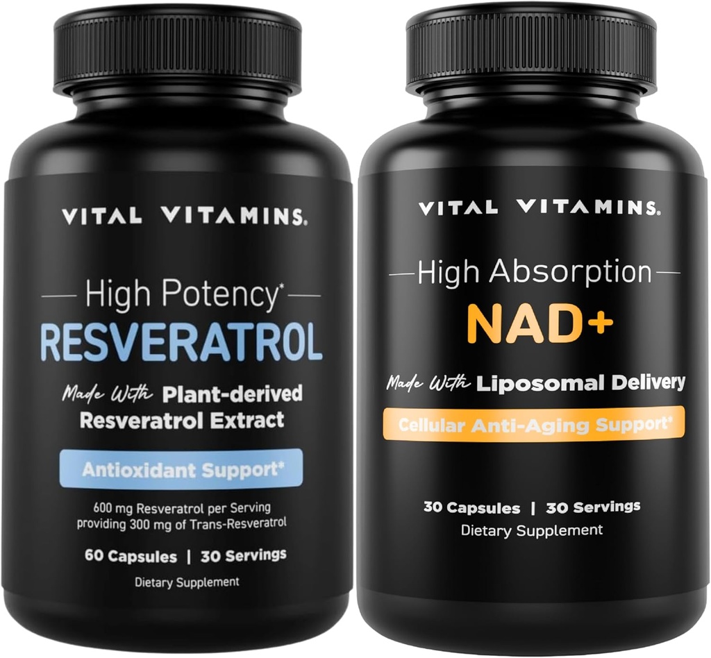 Vitamines vitales Capsules de resvératrol + NAD+ Supplément