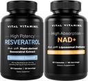Vitamines vitales Capsules de resvératrol + NAD+ Supplément