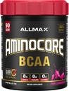 ALLMAX Nutrition AMINOCORE BCAA, Lémonade rose - 945 g Poudre - 8.18 Grams d'acides amin à chaîne ramifiée par portion - avec des vitamines B - Pas de remplissage ou non BCAA Aminos - Sans sucre - 90 portions
