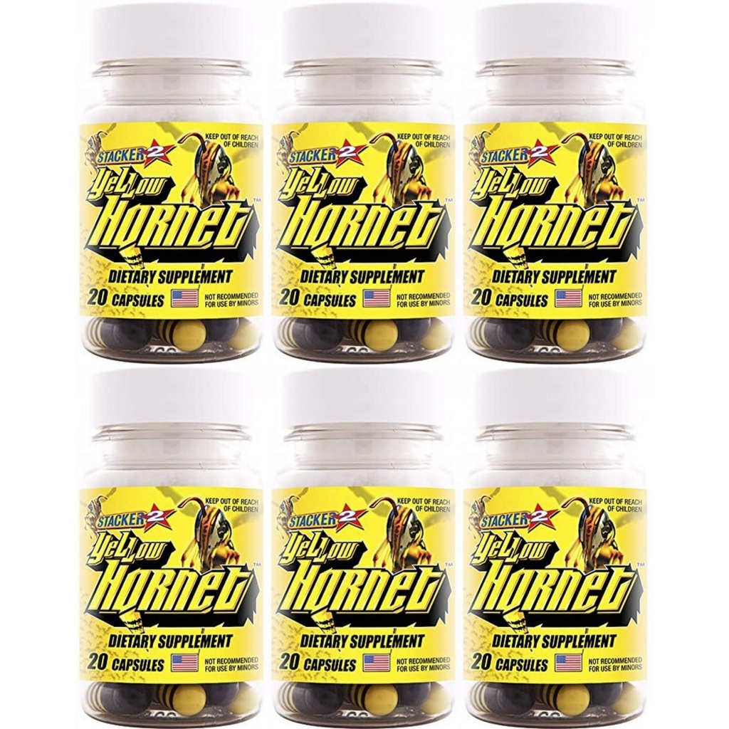 Supplément alimentaire à base de plantes de Hornet jaune 20ct (Lot de 6 X) = 120 capsules