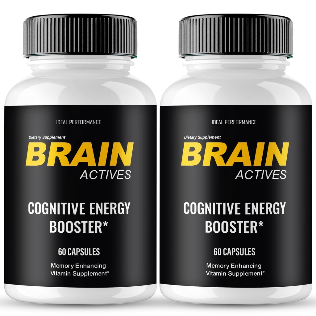 IDEAL PERFORMANCE Brain Actives Capsules Brain Actives Supplement Support Pills for Nerve and Brain Health - Maximum Strength Nootropics Official BrainActives All Natural Support Reviews (2 Pack)