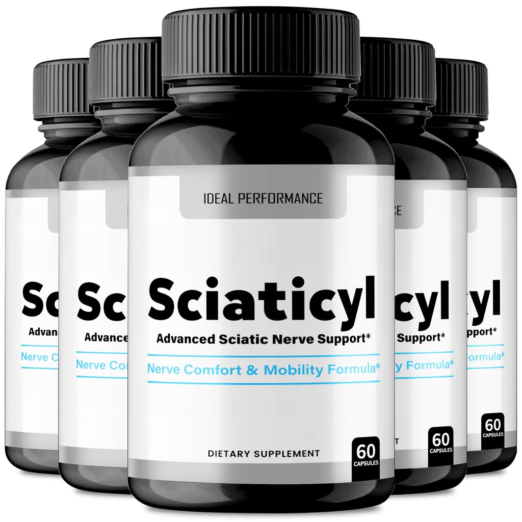 Sciaticyl Capsules, Official Sciaticyl Blood Support Supplement Pills - Maximum Strength, All Natural Healthy Circulation & Stable Levels, Advanced Scia Ticyl Health Support Reviews (5 Pack)