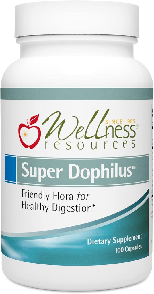 Super Dophilus High Potency Probiotics + FOS prébiotiques – 6,8 milliards CFU, 6 souches durs, capsules résistantes à l'acide – 100 capsules – soutien de santé digestif et gustatif – sans soja et sans lait