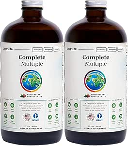 LIQUIDHEALTH Multivitamine liquide adulte complète - Vitamines essentielles, minéraux et nutriments, soutien immunitaire, Gut santé, énergie, détox - Fabriqué aux États-Unis, végétalien, non-OGM, sans sucre (2 pack)