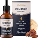 Champignons Liquid Drops Complex (complexe des gouttes liquides) Lions Lamane Supplément avec la dinde Tail Mushroom, Reishi, Shiitake & Plus Support Fonction cognitive, mémoire et focus (non-OGM, sans soja) 2 Fl Oz, 60 portions