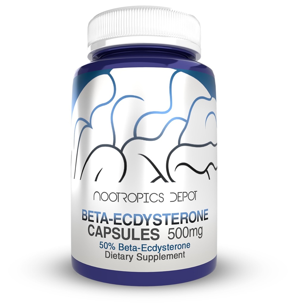 Nootropics Depot Beta Ecdysterone/20-Hydroxyecdysone 50% Capsules | 500mg | Cyanotis Arachnoidea Extract | Phytoecdysteroid | 90 Count