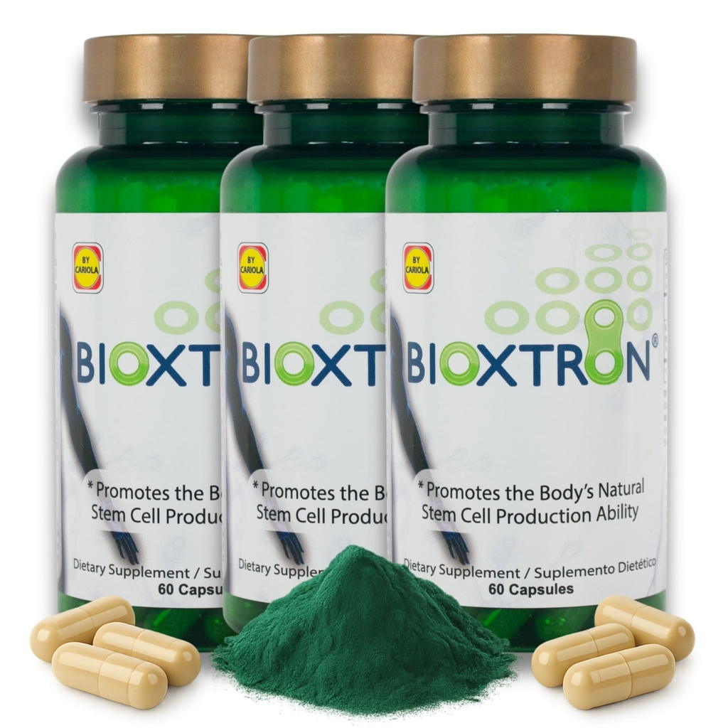 Bioxtron Natural AFA Stem Cell Supplement 60 Capsules Pack of 3 - Stem Cell Production - Energy Levels - Joint & Muscle