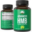 Peak Performance Advanced HMB Supplement - 1000mg of Pure HMB Per Serving - Calcium Beta-Hydroxy Beta-Methylbutyrate - Muscle Building, Strength, Recovery & Lean Mass for Men & Women - 60 Capsules