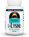 Source Naturals La poudre sans L-Lysine - supplément acide aminé supporte la formation d'énergie et le collagène* - 100 grammes